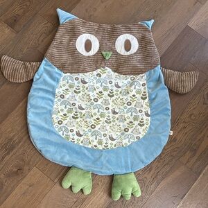 Plush Owl Play Mat - Blue, Brown & Green